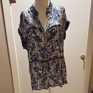 Jane and Delancey Floral Blouse - Blue and Purple
